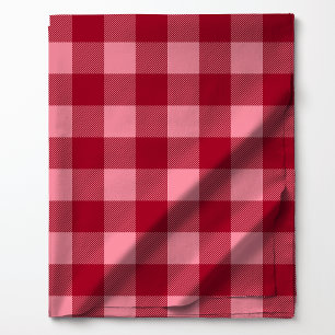 Tecido Padrão Xadrez Búfalo Vermelho e Rosa