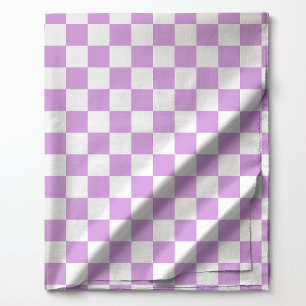 Tecido Padrão Xadrez Clássico Lavanda e Branco