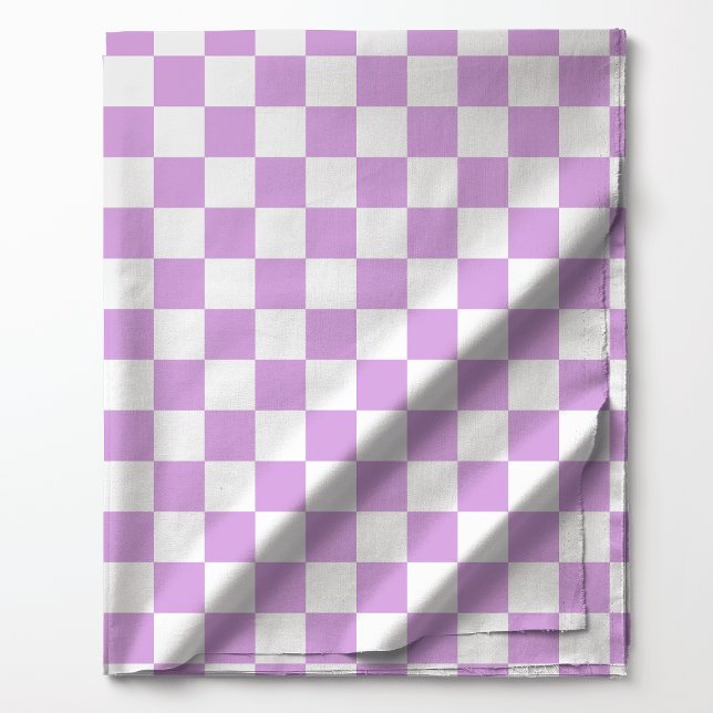 Tecido Padrão Xadrez Clássico Lavanda e Branco (Criador carregado)