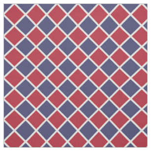 Tecido Padrão Xadrez Diamante Arlequim Vermelho Azul Bran