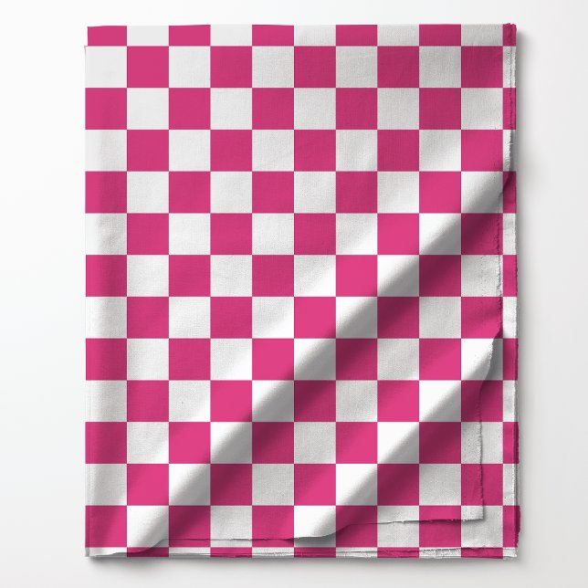 Tecido Padrão Xadrez Rosa Framboesa e Branco (Criador carregado)