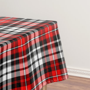 Tecido Padrão Xadrez Tartan Vermelho Preto Branco Design