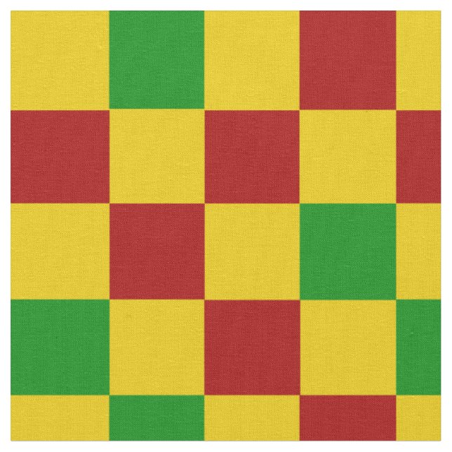 Tecido Padrão Xadrez Vermelho Amarelo Verde Design  (Detalhe)