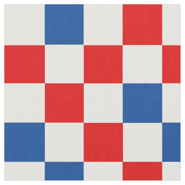 Tecido Padrão Xadrez Vermelho Branco Azul  (Detalhe)