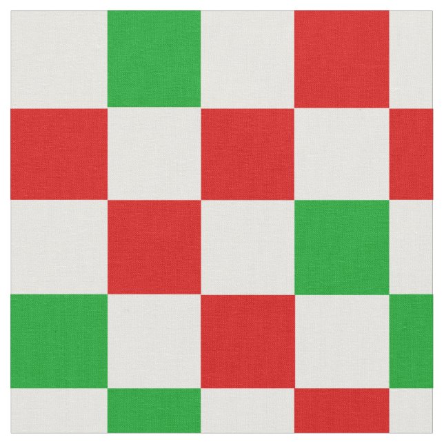 Tecido Padrão Xadrez Vermelho Branco Verde Design  (Detalhe)