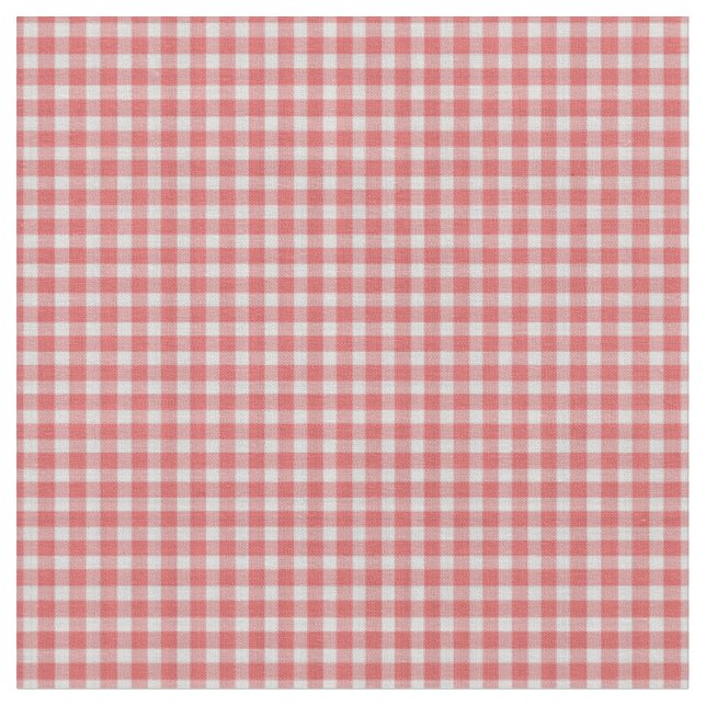 Tecido Padrão Xadrez Vermelho Pastel e Branco (Detalhe)