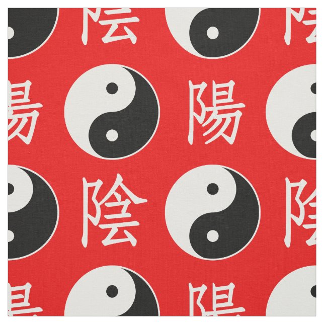Tecido Padrão Yinyang Chinês de Fundo Vermelho (Modelo)