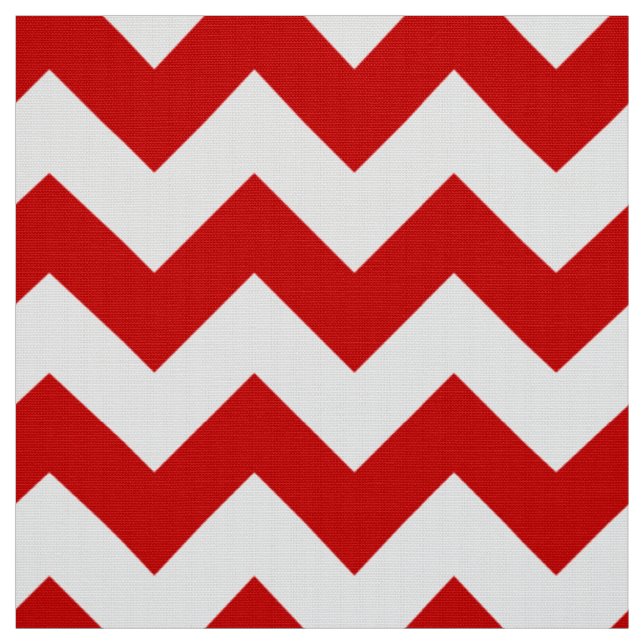Tecido Padrão Ziguezague em Chevron Vermelho e Branco (Modelo)
