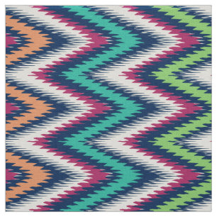 Tecido Padrão Zigzag Chevron colorido