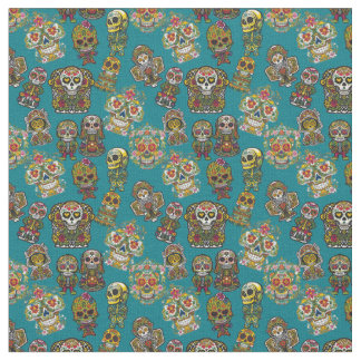 Tecido Padrões Altar do Esqueleto de Arte Crônica do Açúc