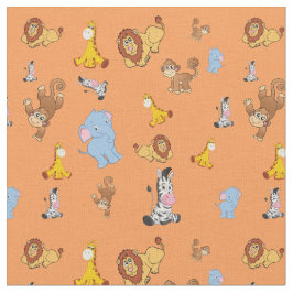 Tecido Padrões animais de safari - Girafa, elefa