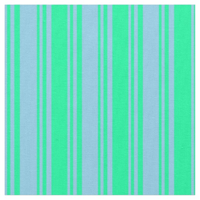 Tecido Padrões Azul Céu e Verde Striped/Links (Detalhe)