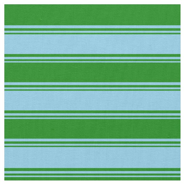 Tecido Padrões Azul-Céu e Verde Striped/Links (Detalhe)