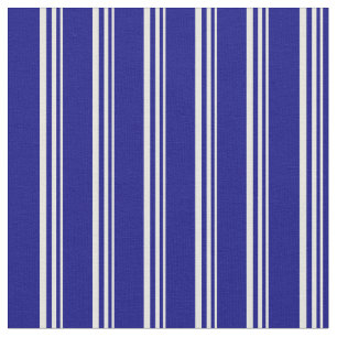 Tecido Padrões bege e azul riscado/alinhado