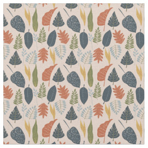 Tecido Padrões botânicos coloridos, bonitos e giros, cor-