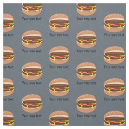 Tecido Padrões de Burgers de Diversão Bonita, texto própr