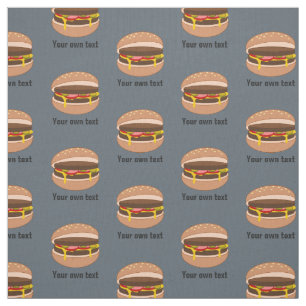 Tecido Padrões de Burgers de Diversão Bonita, texto própr