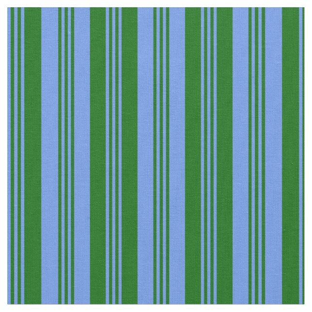 Tecido Padrões de Cor Azul Cornflower e Verde Escuro (Detalhe)