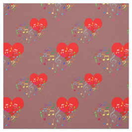 Tecido Padrões de Coração Cantante. Corações Vermelhos, N