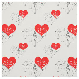 Tecido Padrões de Coração Cantante. Corações Vermelhos, N