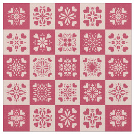 Tecido Padrões de Coração Vermelho e Cor-de-Rosa Stencils