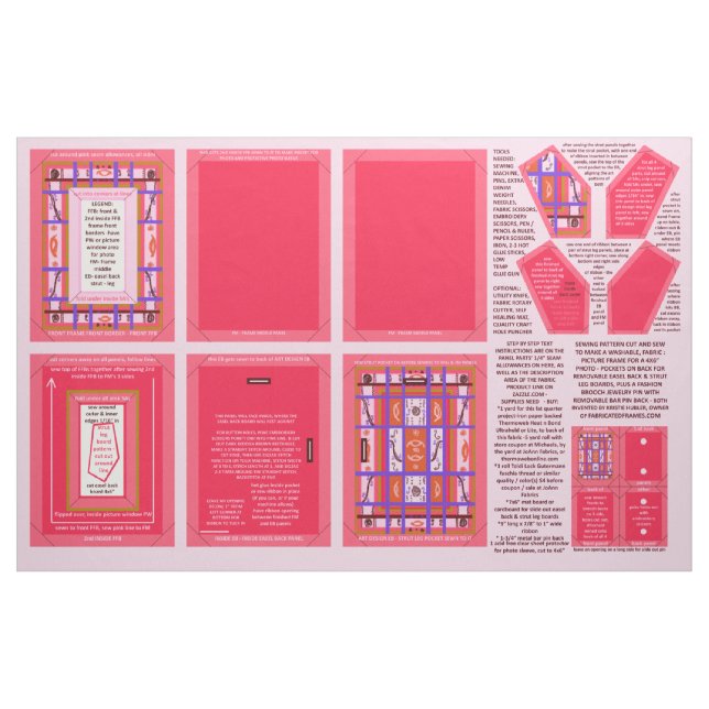 Tecido Padrões de costura de energia para garotas moldura (Fat Quarter)
