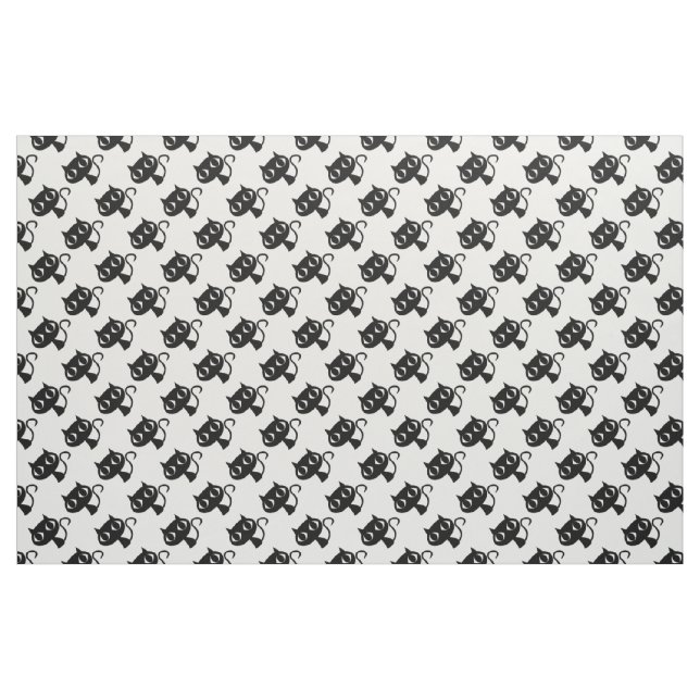 Tecido Padrões de gatos brancos pretos (Fat Quarter)