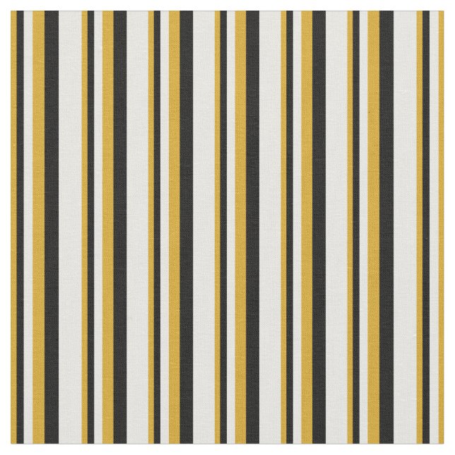 Tecido Padrões de Goldenrod, Preto e Branco (Detalhe)