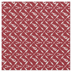 Tecido Padrões de lagostas e de boias náuticas, ilustra