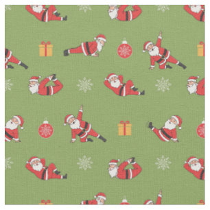 Tecido Padrões de Natal sem Costura do Papai Noel Pilates