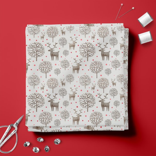 Tecido Padrões de Reprodução 🦌 Cute Azul Pastel (Pastel Blue 🦌 Cute Reindeer Pattern Fabric -- Choose from 7 Fabric Types)