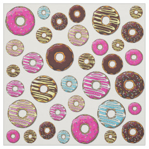 Tecido Padrões De Rosquinhas, Rosquinhas Coloridas, Prens