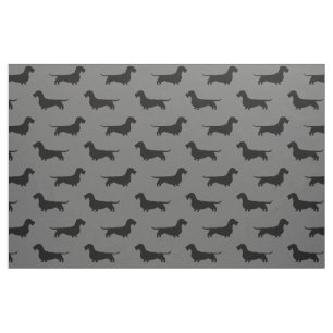 Tecido Padrões de Silhuettes de Cão de Dachshund Haired