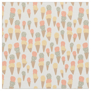 Tecido Padrões de Sorvete doce, Cones Pastel