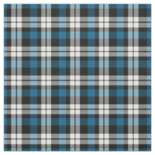 Tecido Padrões de Tartan Preto Azul Teal Preto
