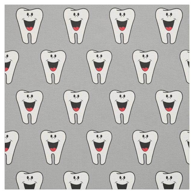 Tecido Padrões dos dentes engraçados (Modelo)