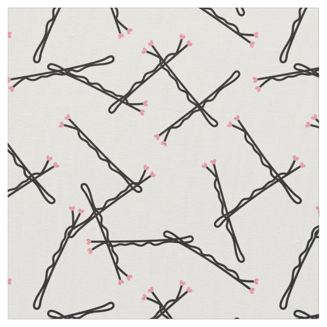 Tecido Padrões Estilos de Cabelo Preto-Cor-de-Rosa Bonito (Detalhe)