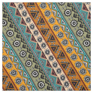 Tecido Padrões étnicos aztecas coloridos design