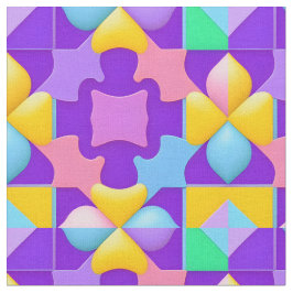 Tecido Padrões Geométricos Abstratos Coloridos