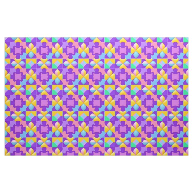 Tecido Padrões Geométricos Abstratos Coloridos (Fat Quarter)