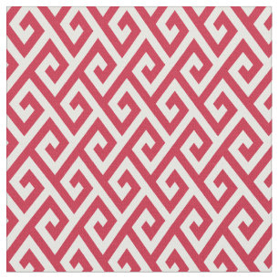 Tecido Padrões geométricos das teclas vermelho-chic e bra