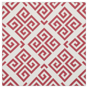 Tecido padrões geométricos das teclas vermelho e branco