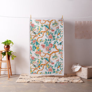 Tecido Padrões Inspirados na Ásia, Flores Coloridas