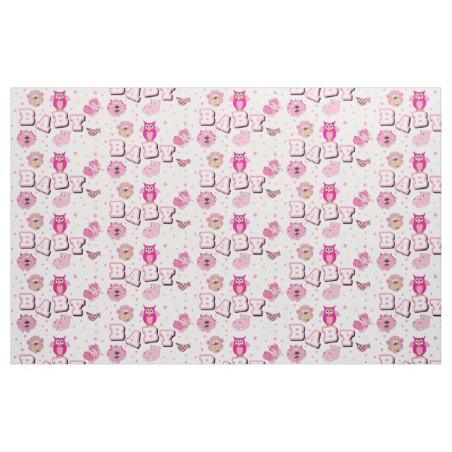 Tecido Padrões para bebês animais| Bolinhas rosa (Fat Quarter)