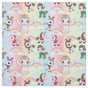 Tecido Padrões para Crianças Bonitas de Unicórnios de Nat