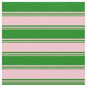 Tecido Padrões rosa e verde riscado/alinhado