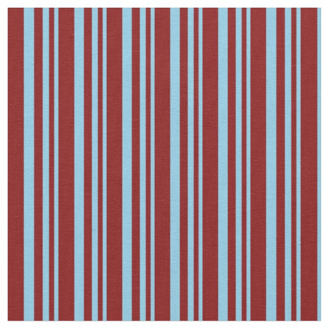 Tecido Padrões Striped/Links com Cor Azul-Céu e Marrom (Detalhe)