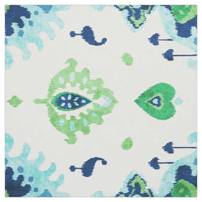 Tecido padrões tribais azuis azuis e coloridos (Modelo)