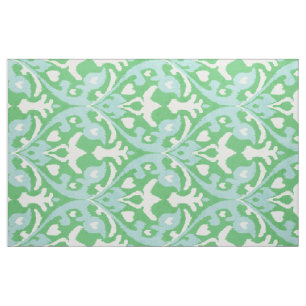 Tecido padrões tribais Chic green e turquoise ikat