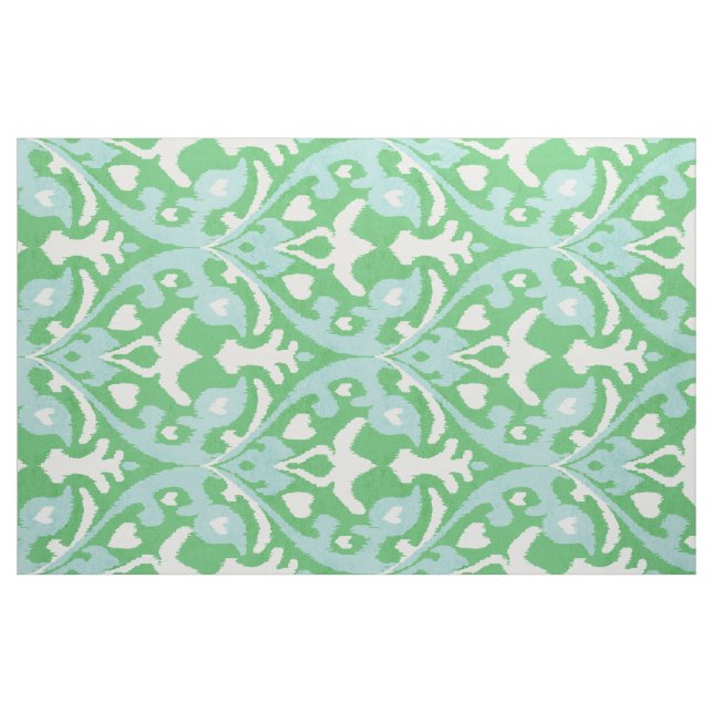 Tecido padrões tribais Chic green e turquoise ikat (Fat Quarter)